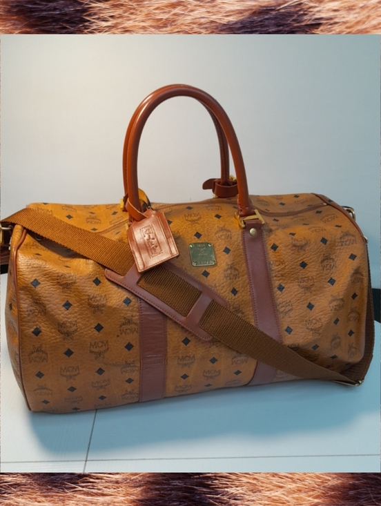 MCM Handbags - MCM Cognac Visetos Leather Weekender Duffel Bag